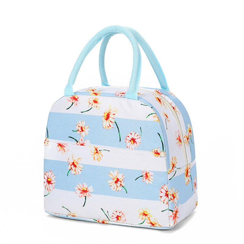 Korean portable large insulation bag Household practical lunch insulation bag Large-capacity portable student lunch bag X0285: Daisy