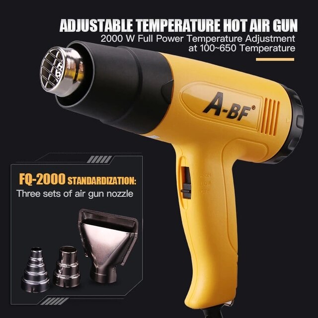 A-BF Air Gun Digital Display Micro Rework Soldering Station Air Gun For Welding Repair Tool 1600W/2000W: Silver