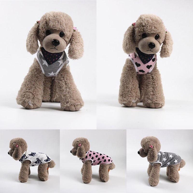 Cute Printing Sleeveless for Small Dogs Heart Start Pattern Comfortable Puppy Dog Vests Lovely Pets Clothes