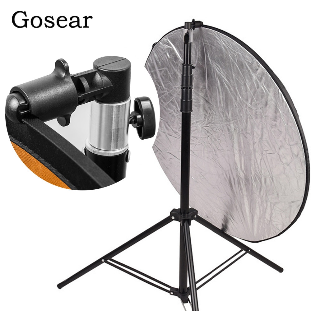 Gosear 55x73mm Aluminium Draagbare Foto Video Studio Fotografie Achtergrond Reflector Softbox Disc Houder Clip voor Light Stand