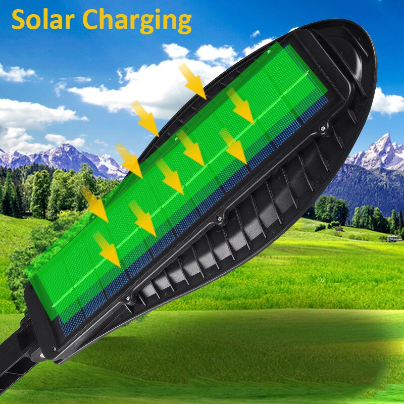 Powerful Led Solar Light Motion Sensing Remote Control Outdoor Waterproof Lighting Garden Wall Street Adjustable Solar Lamp