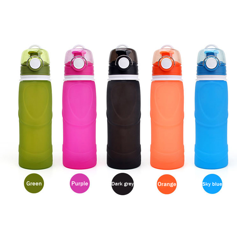 Silikonskakflaskor som fällbar bärbar utomhusresa campingvattenflaska proteinpulver sport shaker kopp drinkware leverans 29