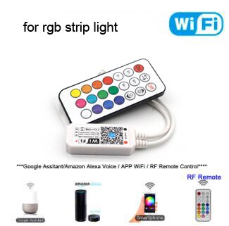 Wifi fjernbetjening alexa google hjemme stemmestyring rgbw rgb cct  ws2811 ws2812b pixel led strip lys skift/dæmper/timer: Wifi rgb 21 nøgle rf