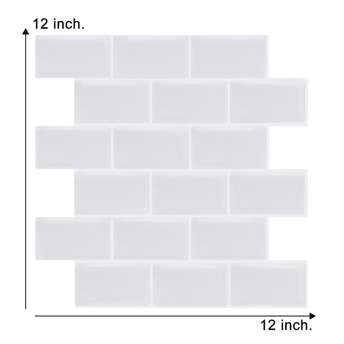 Large Size 12*12 Inch White Subway Wall Sticker For Kitchen Backsplashes Subway Tiles Peel and Stick Wall Tile Mosaic Wall Stick