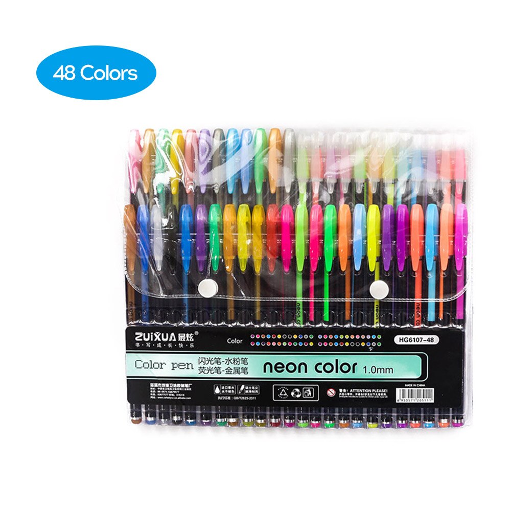 Multi Color Rainbow Highlighter Gel Pen Balpennen Handgrepen Schrijven Kleurrijke Inkt Voor Scrapbooking Tekening Student Schilderen: 48pcs