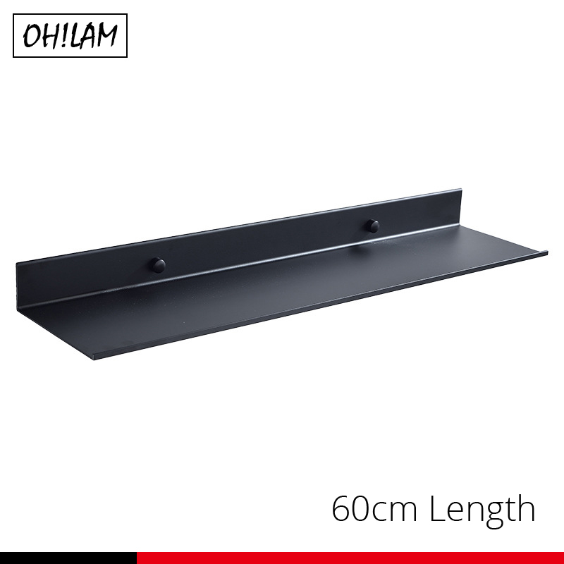 Black Bathroom Shelves 30-60cm Lenght Kitchen Wall Shelf Shower