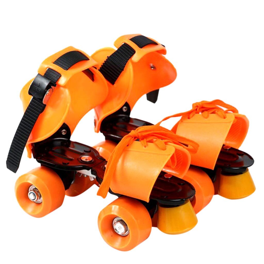 Adjustable Size Children Roller Skates Double Row 4 Wheels Skating Shoes Sliding Slalom Inline Skates Kids Roller Skate Shoes: Orange