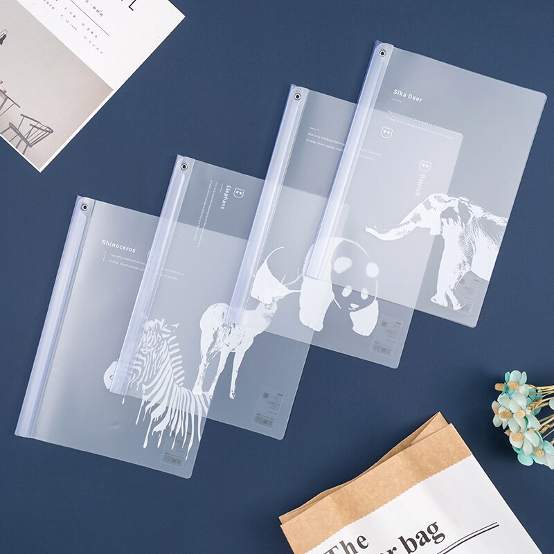 4Pcs/Lot A4 Student Paper Organizer PP Rotary Thickened File Folder Plastic Report Classeur School Stationery