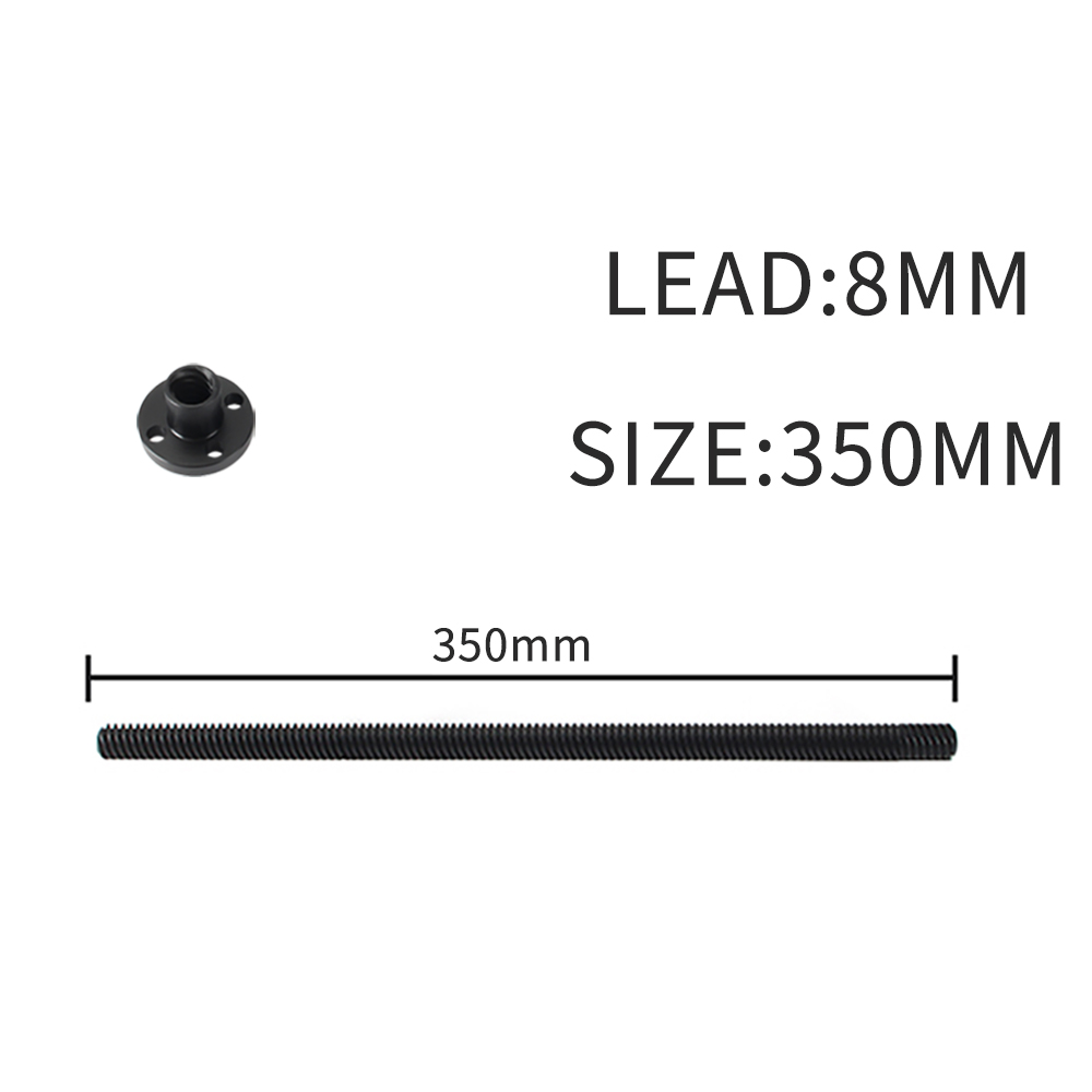 T8 PTFE Teflonto Lead Screw 2mm/8mm With POM Nut For Ender3 Ender3 pro Ender3 V2 Ender5 Sidewinder X1 VORON 3D Printer Parts: Lead 8MM 350