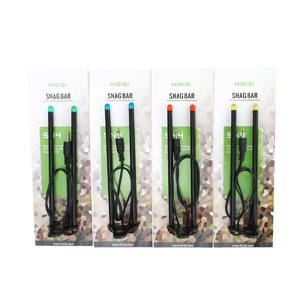 Hirisi-barra de oreja para pesca de carpa, alarmas de mordida con luz LED, aparejos de pesca de 4 colores