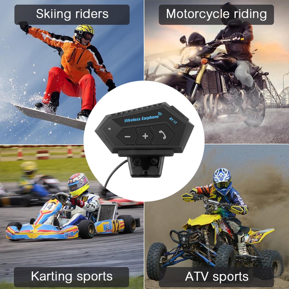 Fahren Bluetooth 4,2 Motorrad Helm Kopfhörer MP3 Lautsprecher Moto Helm Headset Drahtloser Freihändiger Stereo Kopfhörer