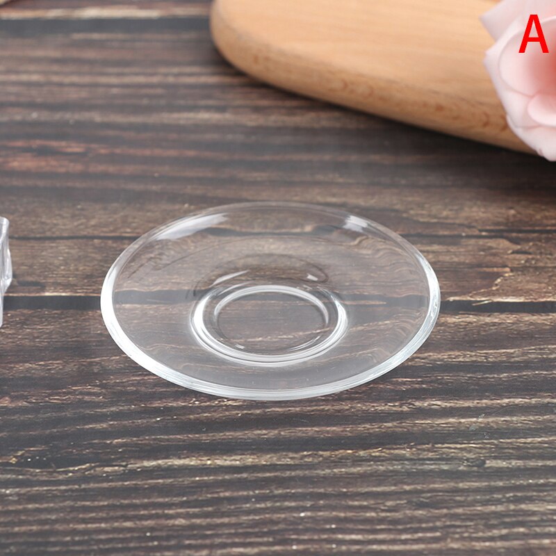 Slags varmebestandigt klart glas underkop til te kaffe drikke kopper krus - størrelse s / l: A-dia . 9cm