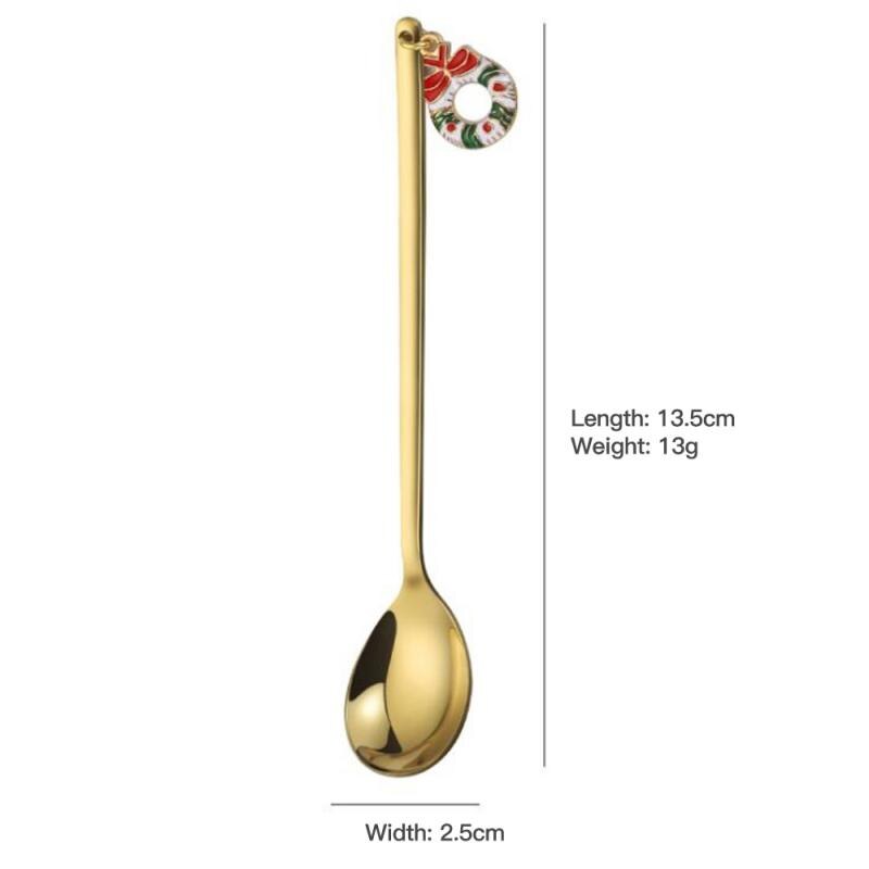 2 farben Edelstahl Kaffee Löffel Weihnachten Dekorative Geschirr Caps Besteck Halter Weihnachten Decor Tasche Tee Zubehör: 07