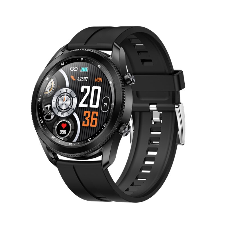Inteligentny zegarek mężczyźni TK88 obrotowy ekran Bezel Bluetooth muzyka prognoza pogody ciśnienie krwi SPO2 Smartwatch dla androida iPhone: A