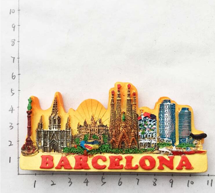 Barcelona, Spanje 3D Magneet Reizen Souvenirs Woondecoratie Koelkast Magnetische Stickers