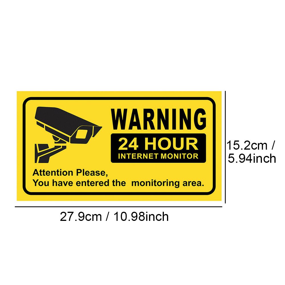10PCS Waterproof Video Camera Surveillance Security Stickers Decals Warning Alarm Signs for Home Office School Shop 27.9x15.2cm