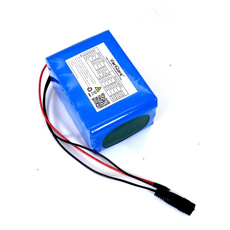 12v 10ah 18650 li- lon batteripakke 10000 mah med bms til monitor nødlys uafbrudt strøm  +12.6v oplader