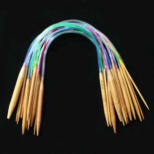 18pcs 40 60 80 100 120cm Multicolor Tube Circular Carbonized Bamboo Double Pointed Knitting Needles Yarn