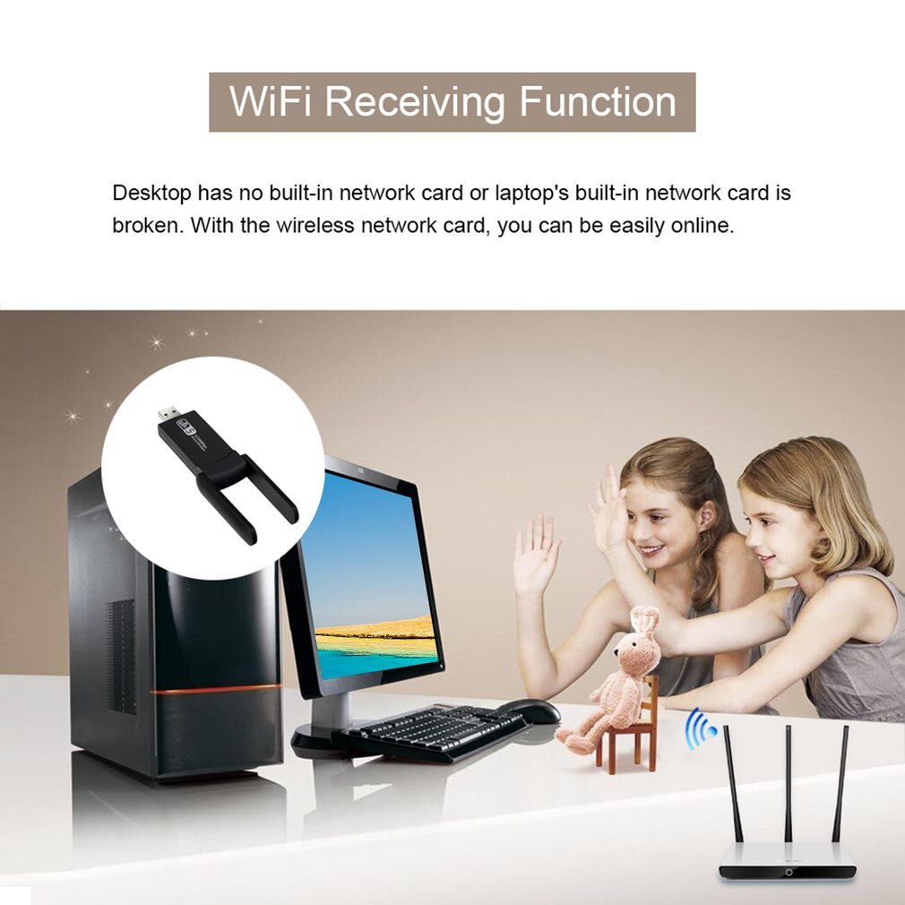 USB 3.0 1200Mbps Wifi Adapter Dual Band 5GHz 2.4Ghz 802.11AC RTL8812BU Wifi Antenna Dongle Network Card For Laptop Desktop
