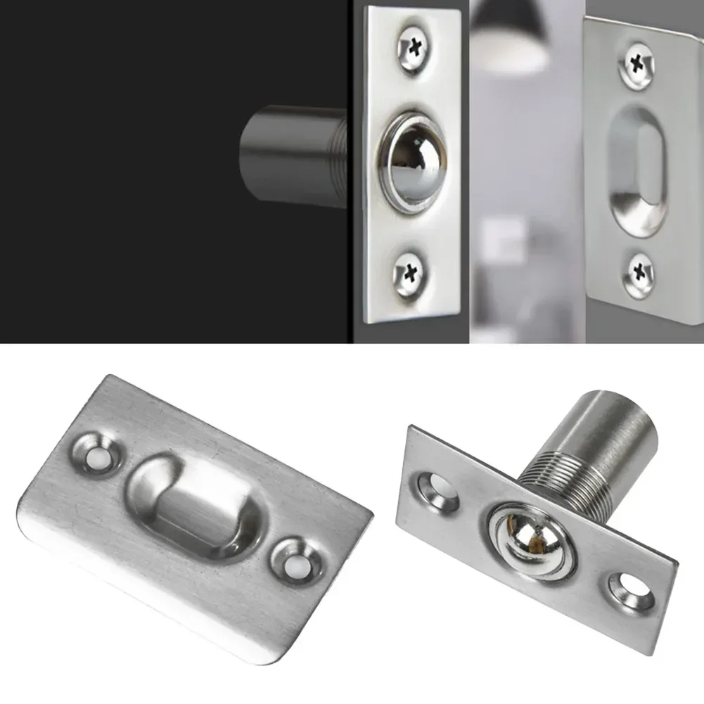 Door Catch Stainless Steel Adjustable Roller Ball Door Spring Catch Lock Internal Latch Set Closet Door Ball Catch