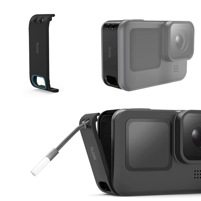 Gopro 9 Oplaadbare Side Cover Case Vervangende Batterij Deksel Deur Deksel Kan Voor Gopro Hero Black 9 Sport Camera Accessoires