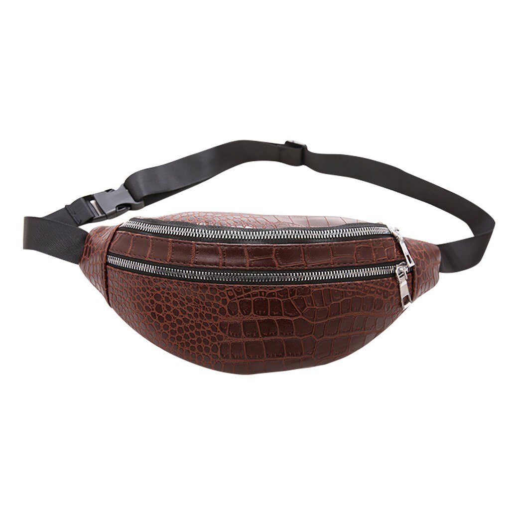 Vrouwen Mode Sport Taille Zak Zak Enkele Schoudertas Schuin Tas Многофункциональная Сумка Сумка Кожаная Женская: Bruin
