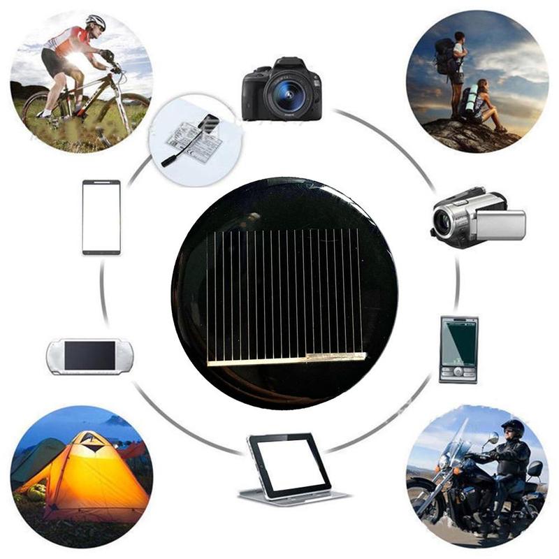 Round Black Solar Panel Polycrystalline Silicon Glue Diy Powered For Charging Dc Models Batteries And Board Cellphone S C2O2