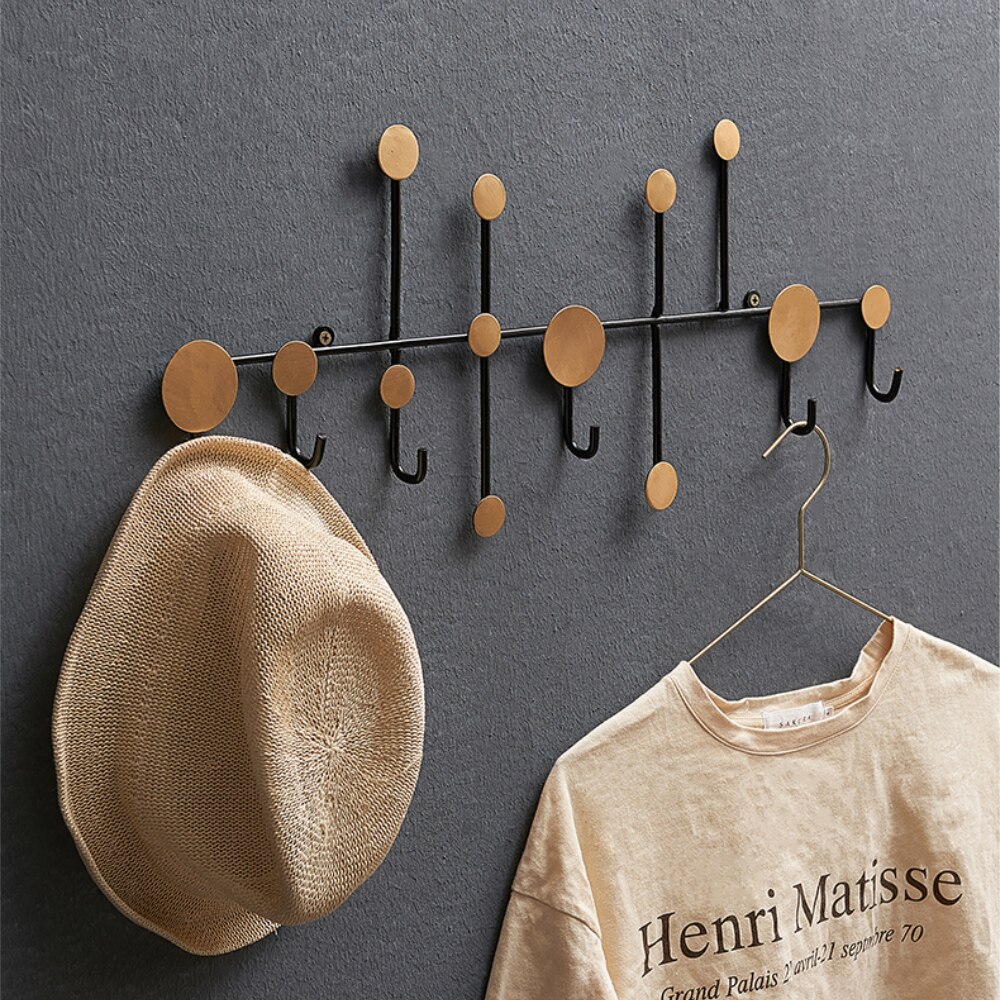 Porte cintre porche clé vêtements chapeau porte crochet mur est reçu coatrack décoration de la maison crochet vêtements crochet cinq crochet quatre crochet