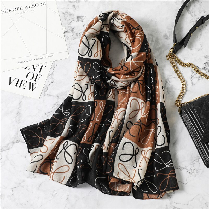 Print dames katoenen sjaal hijab sjaal wikkeldoeken dames geruite foulard wintersjaals pashmina warme sjaals bandana