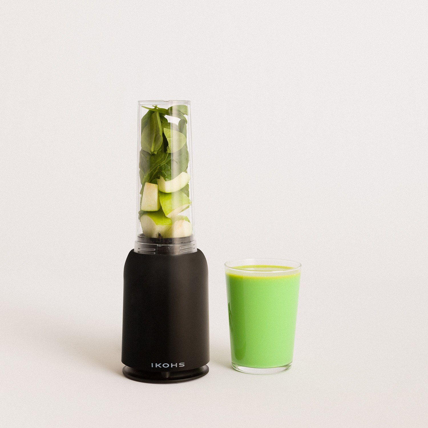 CREATE - MOI SLIM, Batidora de Vaso con Picadora Eléctrica de Acero Inoxidable, 234W jarra 0,4L, Libre de BPA, Portátil: MOI BLACK