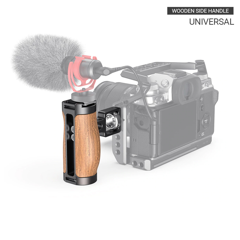 SmallRig – poignée en bois pour appareil photo DSLR, réglable, Mini poignée latérale (montage de Style ARRI), peut être changée du côté gauche ou droit 2914