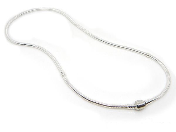 45CM Silber Schlange Kette Halskette Anhänger passen Original-Perlen Reize DIY Schmuck