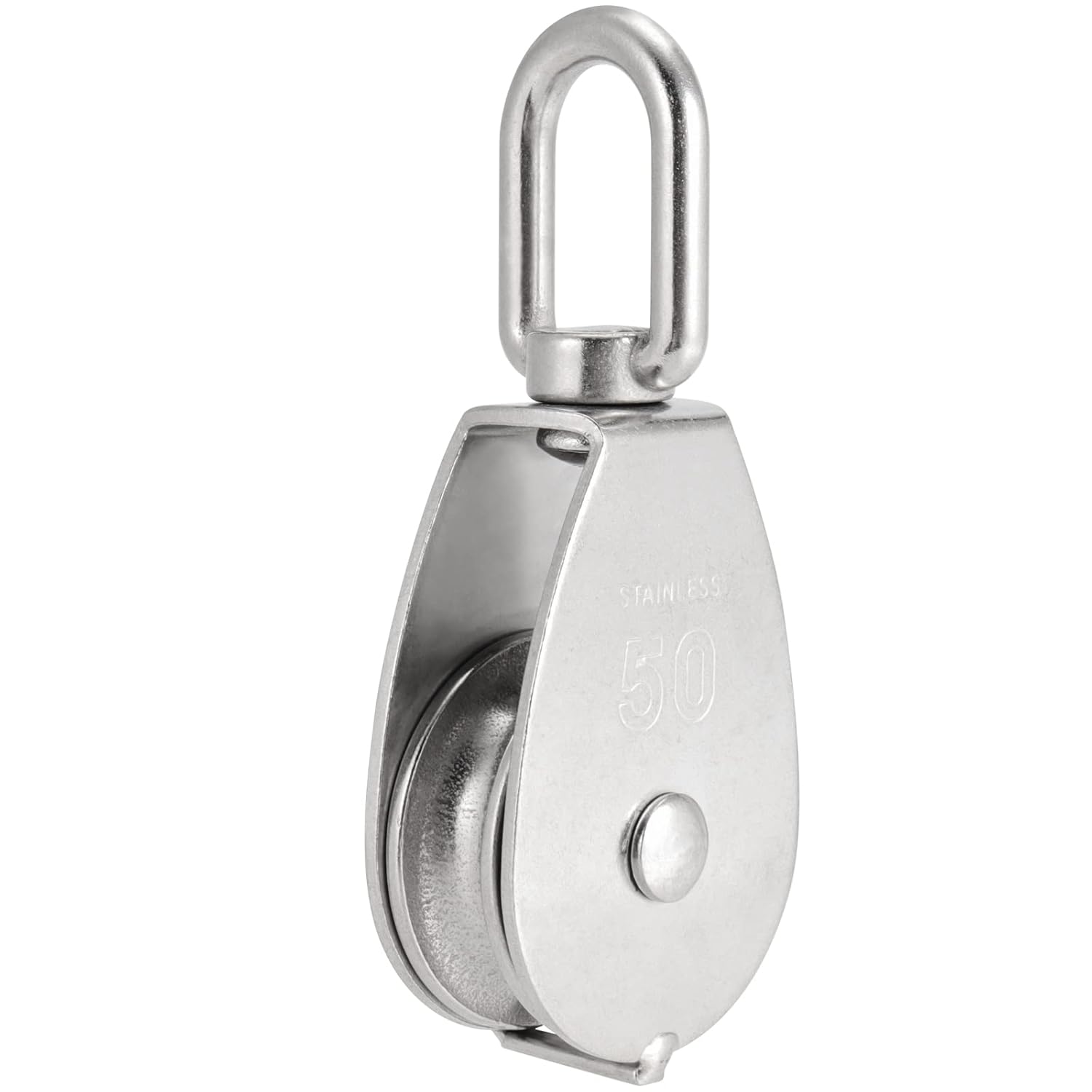1PC M15 M20 M25 M32 Puleggia in acciaio inossidabile Ruota singola Corda metallica Puleggia sospesa per campeggio Escursionismo Pesca Traino Ruote
