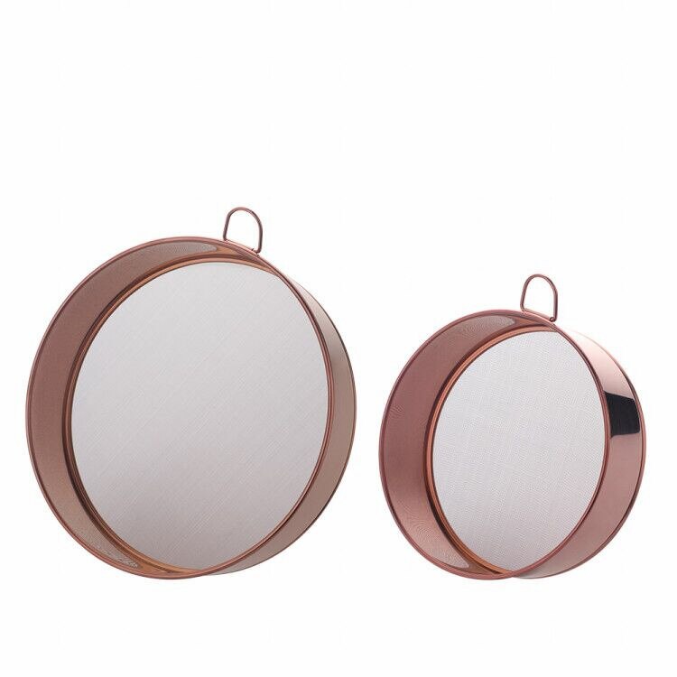 1/2Pcs Cuisine Rond Fine Maille Tamis Filtre À Farine Domestique Tamis à Farine En Acier Inoxydable Filtre à Thé De Cuisson Poudre De Cacao Tamis: rose gold 2pcs