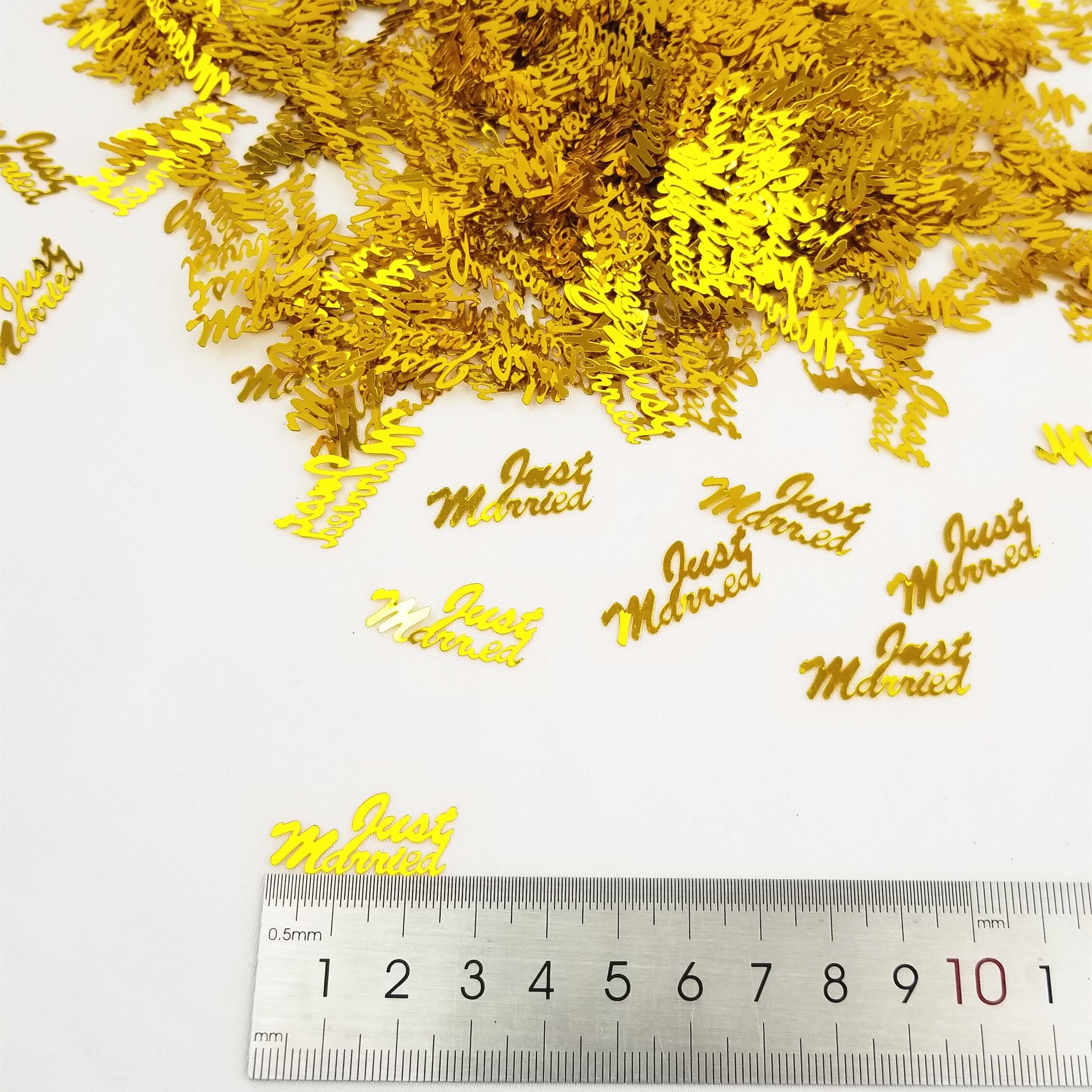 15g guld blå just gift konfetti lyckligt bröllop fest bord sprider dekorationer strö metallic utbud