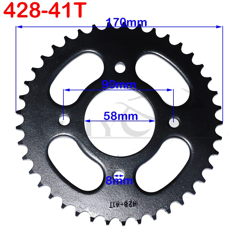 420/428 Chains 58MM 37T/41T/48T Motorcycle Chain Sprockets Rear Back Sprocket For ATV Quad Pit Dirt Bike Motorcycle Motor Moped: 428-41T