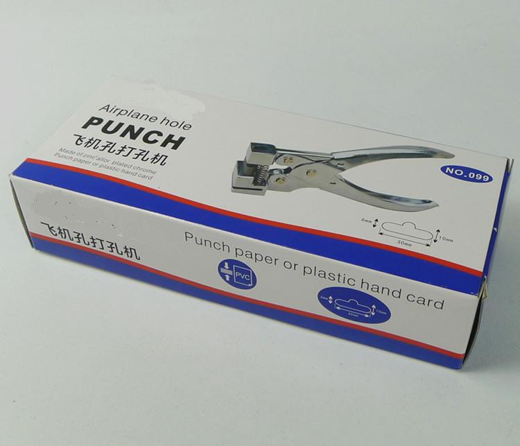 Punch Papier Plastic Hand Card Vliegtuig Perforator Tang Gat Hand Held Staal T Type Perforator