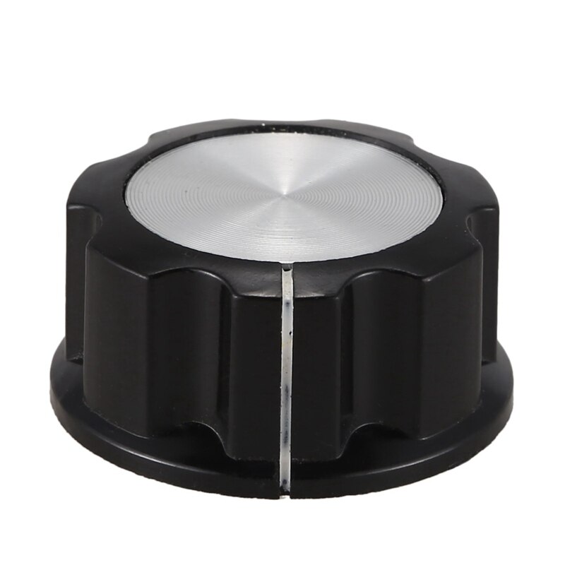 1Pc Silver Tone Top Potentiometer Volume Control Rotary Knobs 6Mm Shaft Hole