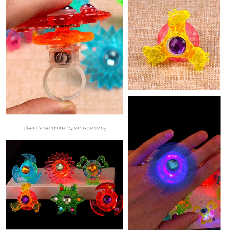 Led Fidget Spinner Ringen Flitslicht Hand Spinner Gyro Stress Relief Speelgoed Voor Kids