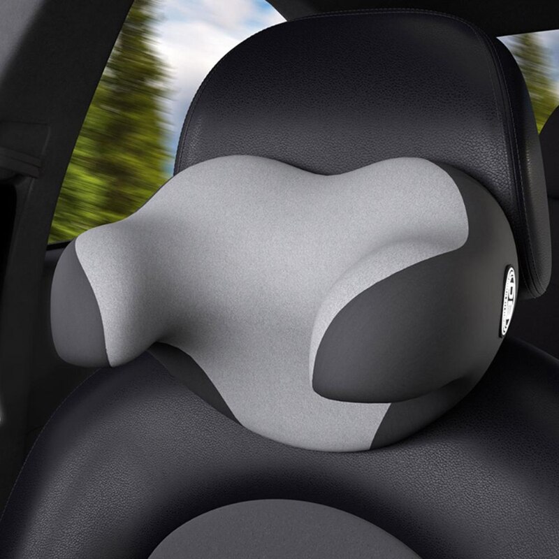 Reposacabezas de espuma viscoelástica para asiento de coche, almohada para el cuello en forma de U, desmontable, cómodo cojín para dormir, soporte para la cabeza