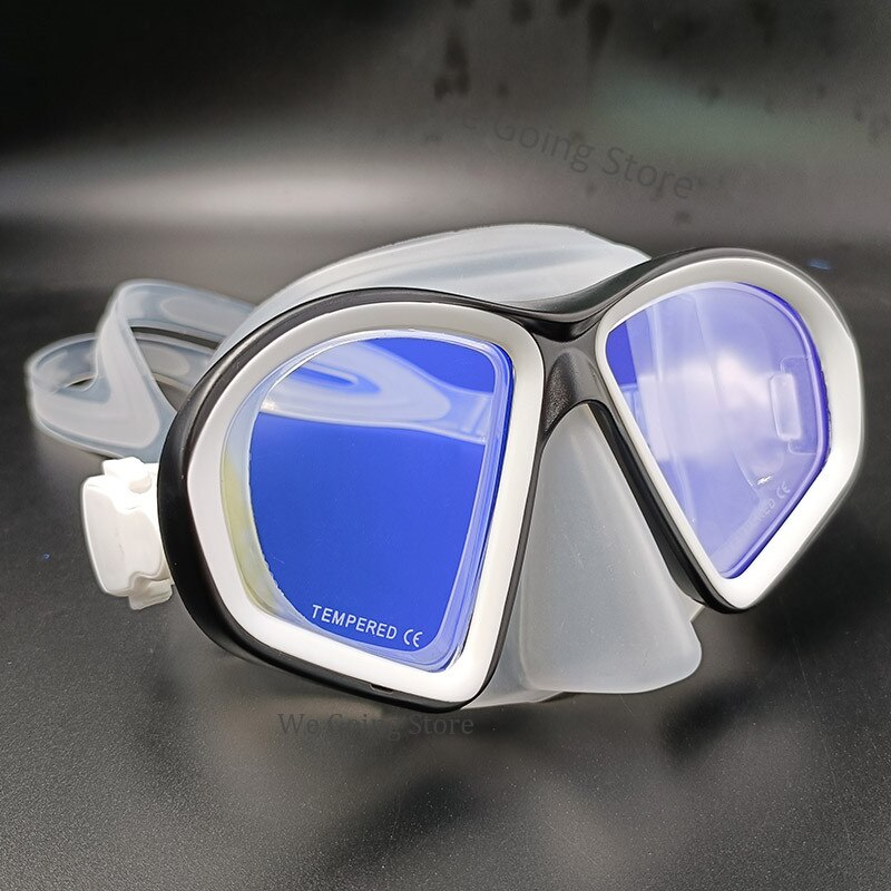 Teenager Swimming Mask Silicone Low Volume Scuba Diving Mask Freediving Scuba Dive Goggles with Coating Mirror Lens: black 2