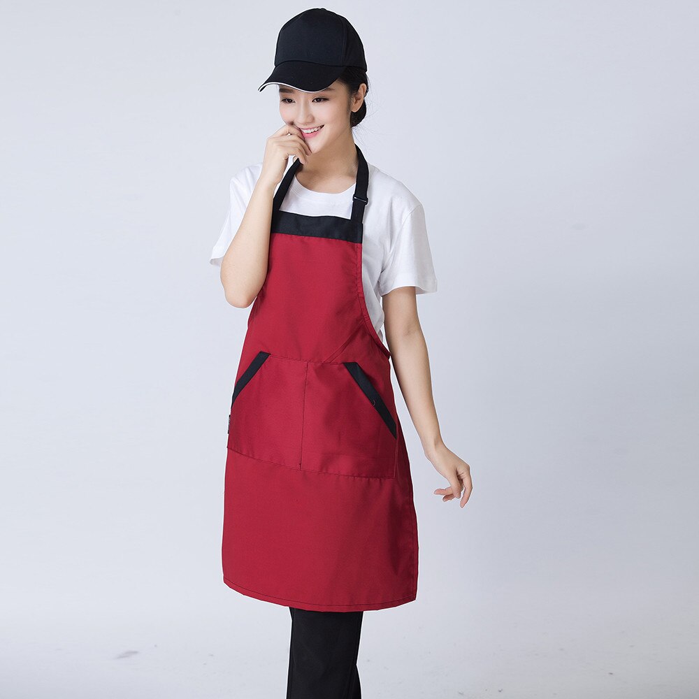 Delantales de Chef para mujer 3 colores de , , tienda de café, panadería, Chef, camarero, limpieza, ropa de trabajo, delantales