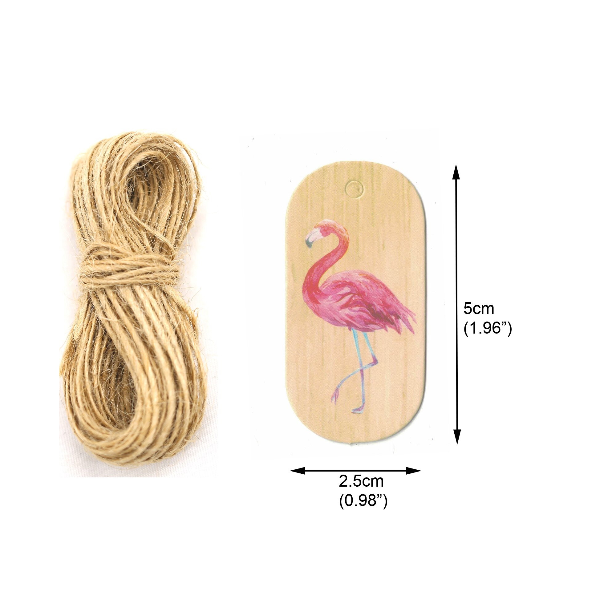 Etiquetas de papel para el Día de San Valentín y bodas, paquete de etiquetas DIY, decoraciones para fiestas, etiquetas colgantes, suministros para envolver , 50 unids/lote: Flamingo