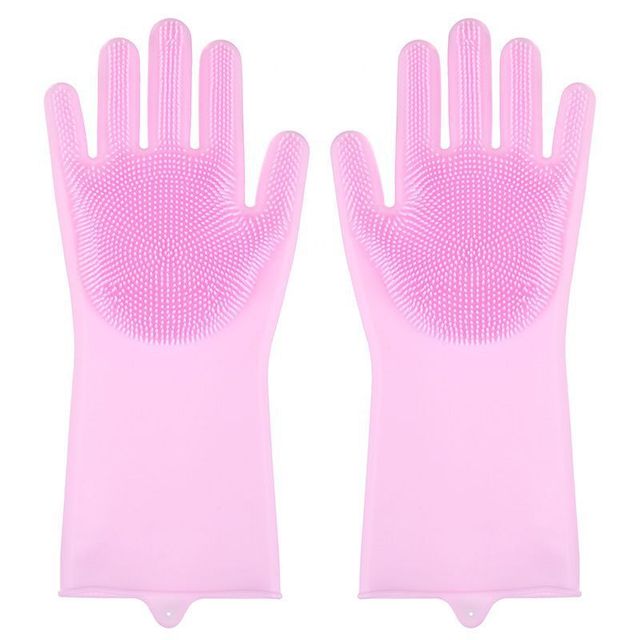 Poetshandschoenen Voor Het Verzorgen Van Huisdieren Hond Kat Baden Shampoo Handschoen Magie Afwassen Cleanner Spons Siliconen Ontharingshandschoen: plum