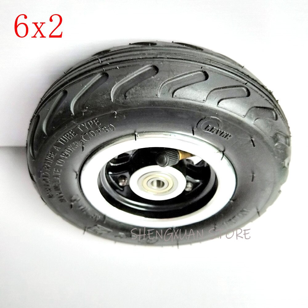 6X2 Inflation Tire Wheel Use 6" Tire Alloy Hub 160mm Pneumatic Tyre Electric Scooter F0 Pneumatic Wheel Trolley Cart Air Wheel