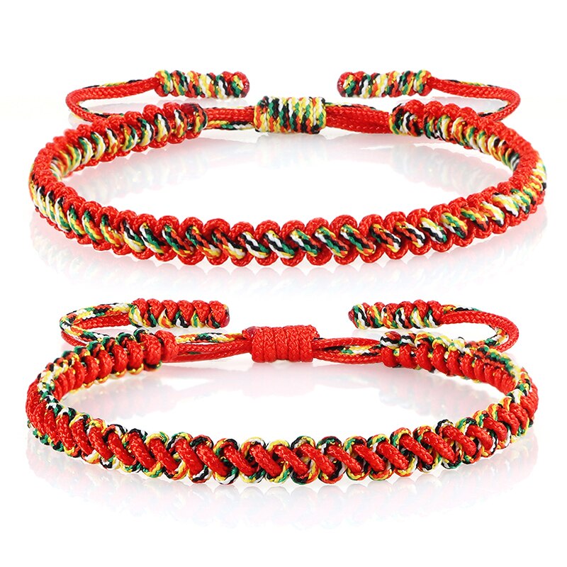 Bracelet bouddhiste tibétain Original réglable à la main porte-bonheur breloques femmes fil Bracelets et Bracelets pour hommes Couples bijoux