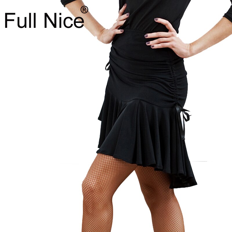 Kvinners latin salsa tango rumba cha cha ballroom dansekjole skjørt svart lilla firkantet latinsk dansetøy for voksne/jenter