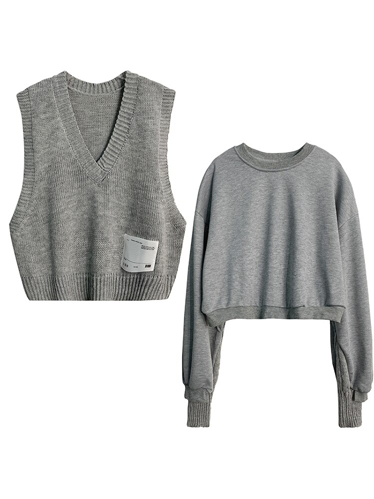 Suéter con cuello en V para mujer, Blanco Simple escolar que combina con todo, ropa de diario holgada Harajuku de estilo japonés para chicas