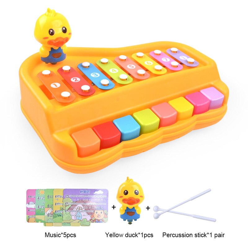 2-in-1 Kid Paino Toy Knock On Keyboard 8-Tone Musical Instrument Early Education Toy: large