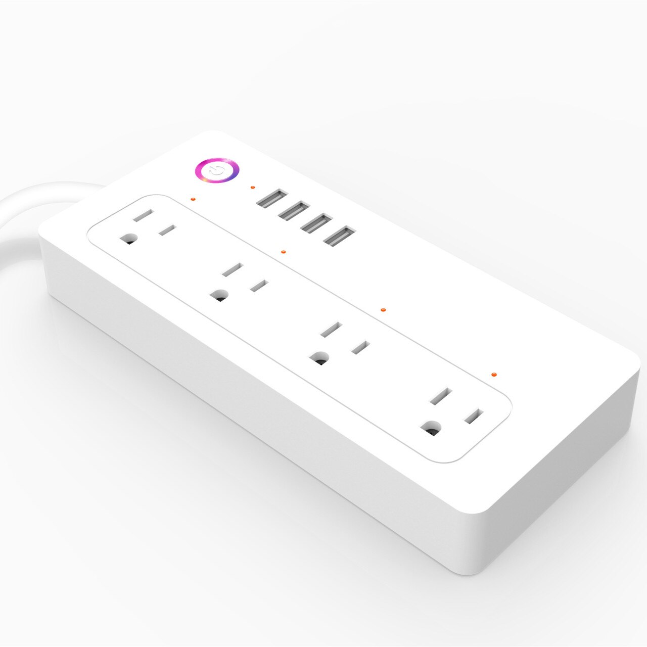 16A Smart Power Strip EU UK US Wifi Socket Switch 4 AC Outlets 4 Fast Charging USB Port for Alexa and Google Home 1.8M Length: UK 1.8M